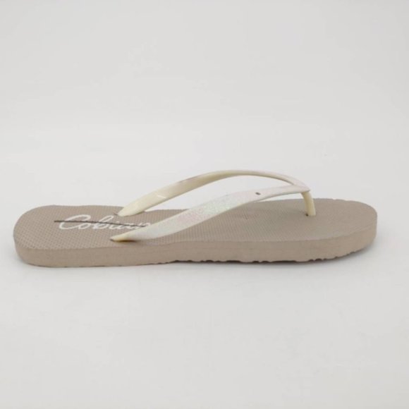 Cobian Womens Thong Flip Flop Sandals‎ White Slip On Pool Beach L - Picture 1 of 10